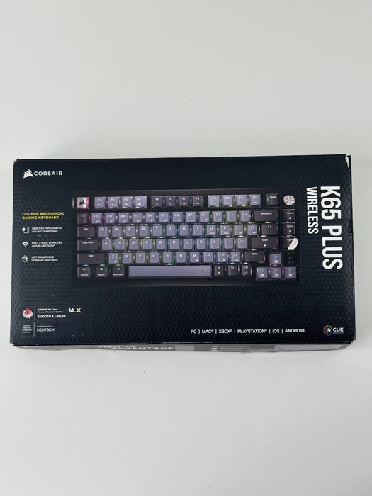 Клавіатура Corsair K65 PLUS WIRELESS QWERTZ Black (CH-91D401L-DE)