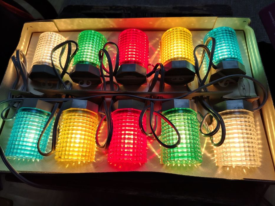 Lampki z PRL PRL-u NRD dyskotekowe na choinkę