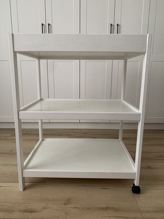 Przewijak drewniany, dwupoziomowy IKEA + 3 pojemniki