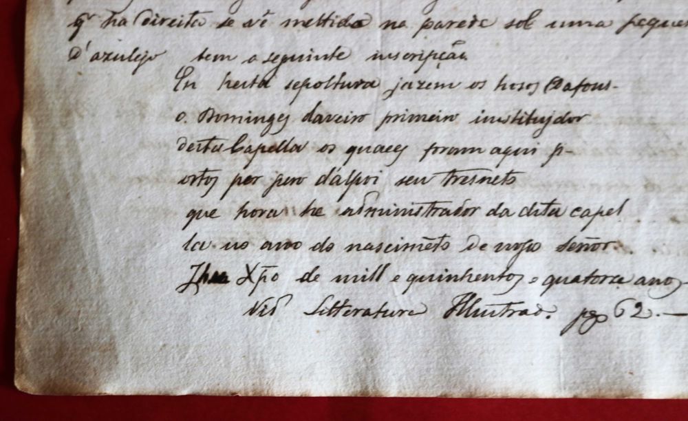 Coimbra Colegiada de S. Cristóvão manuscrito c/cópia de inscrições