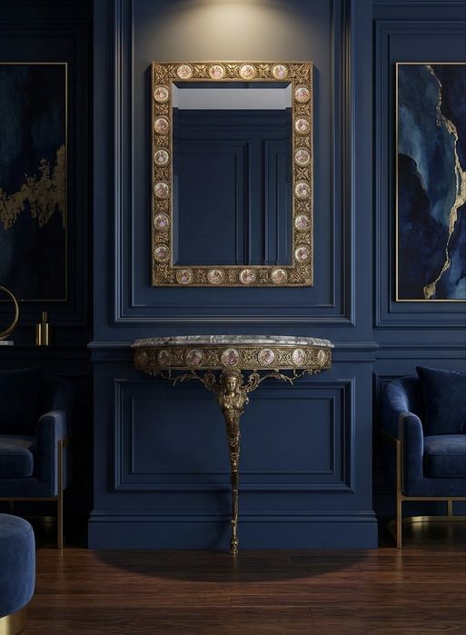 Антикварна пристінна бронзова консоль бронзовий столик стіл бронза