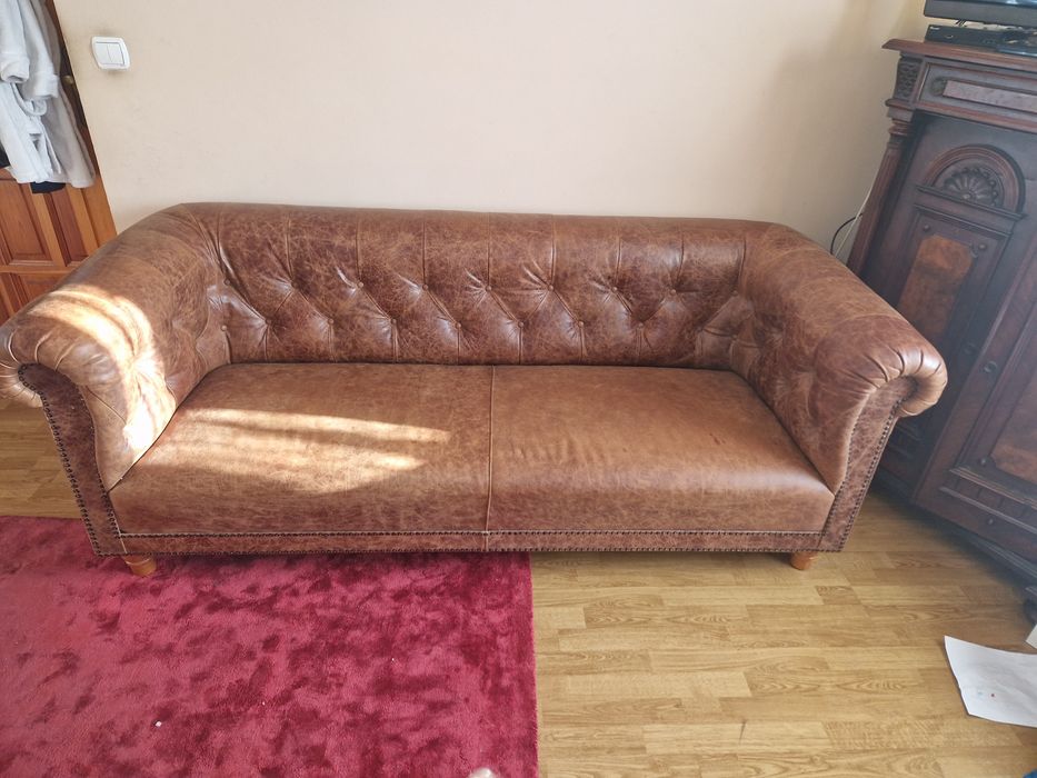 Sofa CHESTERFIELD SKÓRZANA kanapa bardzo elegancka Klasa i Kunst