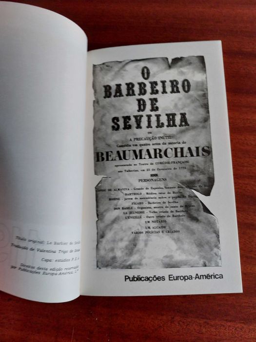Livro O Barbeiro de Sevilha - Beaumarchais