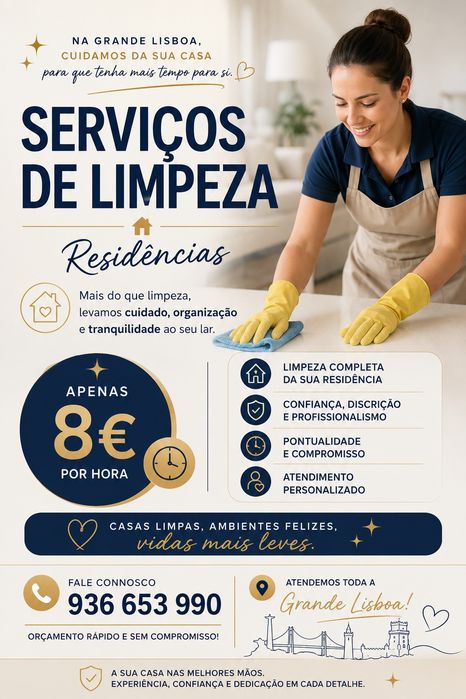 Serviços de Limpezas domésticas e escritórios