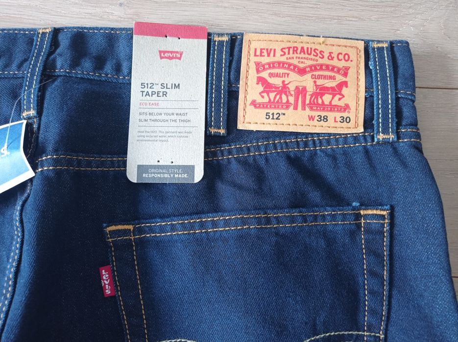 Oryginalne spodnie jeansowe Levi's Strauss 512 nowe za 1/3 ceny