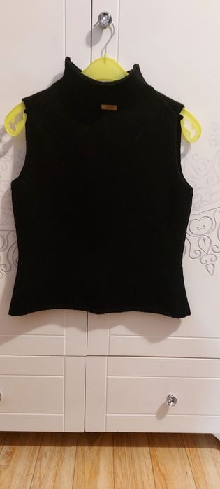 Bezrekawnik golf sweterek bez rękawów XL
