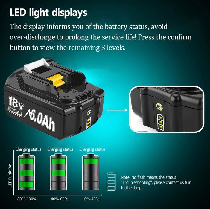 6,0 Ah! Baterias para MAKITA. Novas. Em stock!