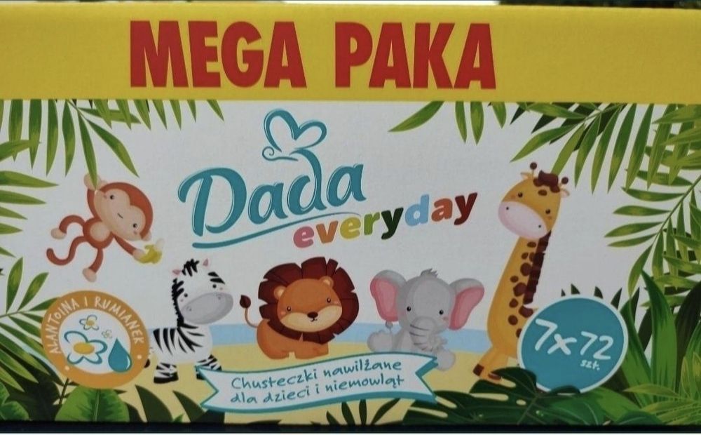 1zł Wysyłka Chusteczki Nawilżane DADA EVERYDAY Zielone NOWE