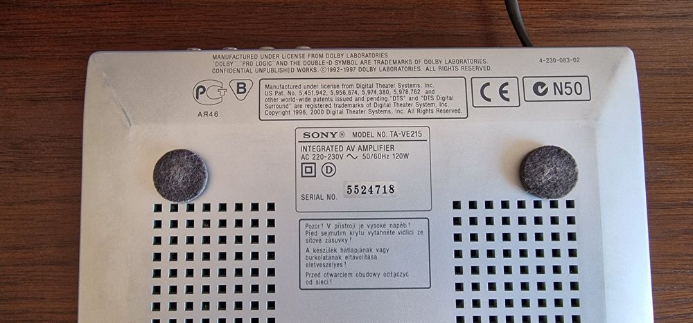 Sony TA-VE215 Sistema de som