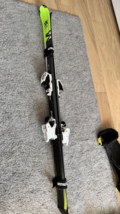 Narty Volkl RTM JR 140 cm + wiązania Marker, stan bdb