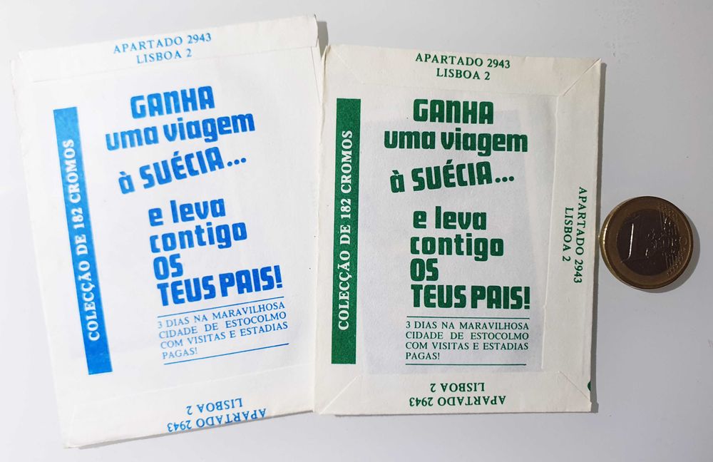 2 Antigas Carteirinhas fechadas ~ "PIPPI MEIAS ALTAS" ~ Coleção Cromos