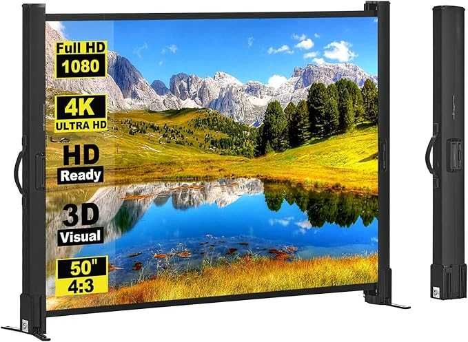 Przenośny Kompaktowy Składany Ekran Projekcyjny ze stojakiem 50"