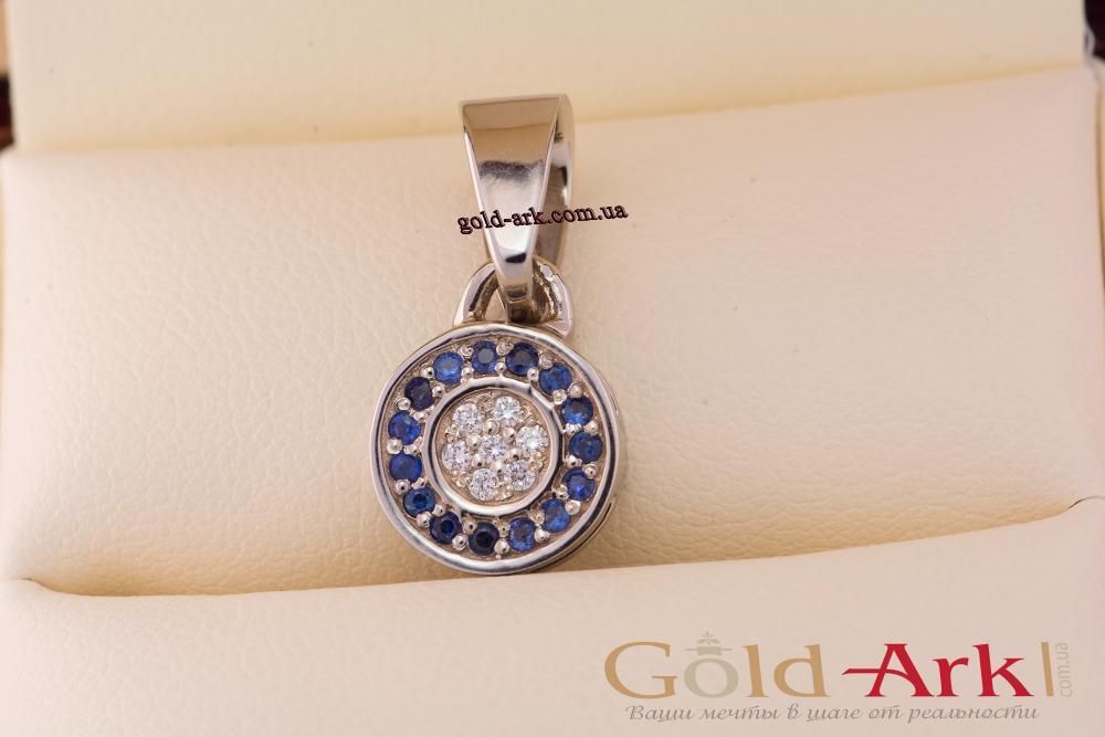 Пусеты с сапфирами и бриллиантами