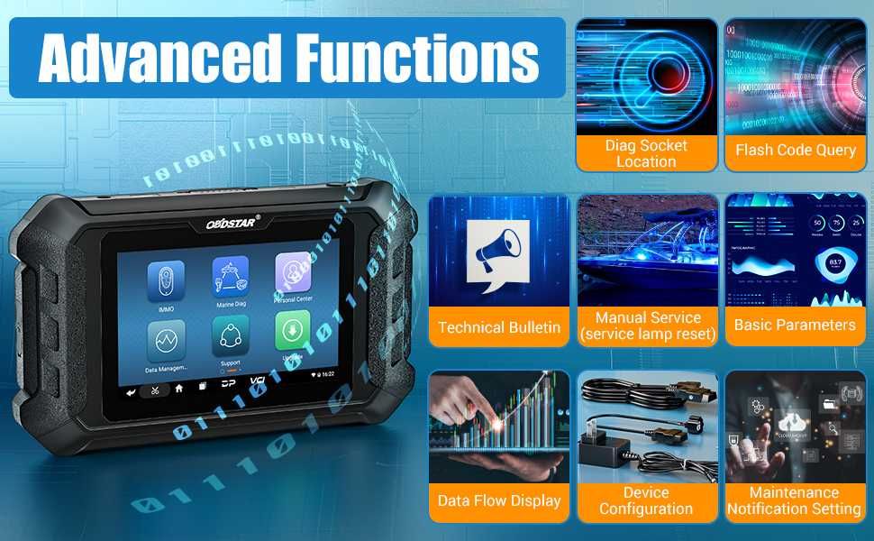 Máq. Diagnostico Mota Água BPR/ SEA-DOO OBDSTAR  em Português 5 polg