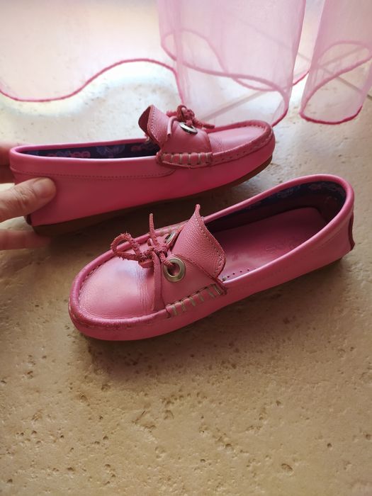 Sapatos Vela em pele cor de rosa par criança