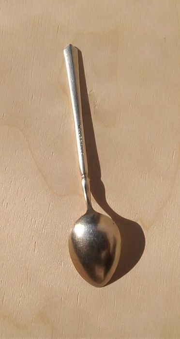 Srebrna łyżeczka srebro 830s M.Aase 9,4g 9,7cm złocona