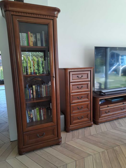 Komplet drewnianych mebli firenze bydgoskie witryna szafka RTV