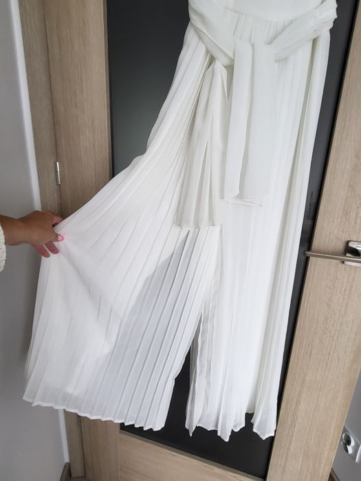 Kombinezon biały 146 Abel&Lula plisowany szerokie nogawki