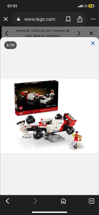 LEGO McLaren MP4/4 Ayrton Senna: Por abrir.