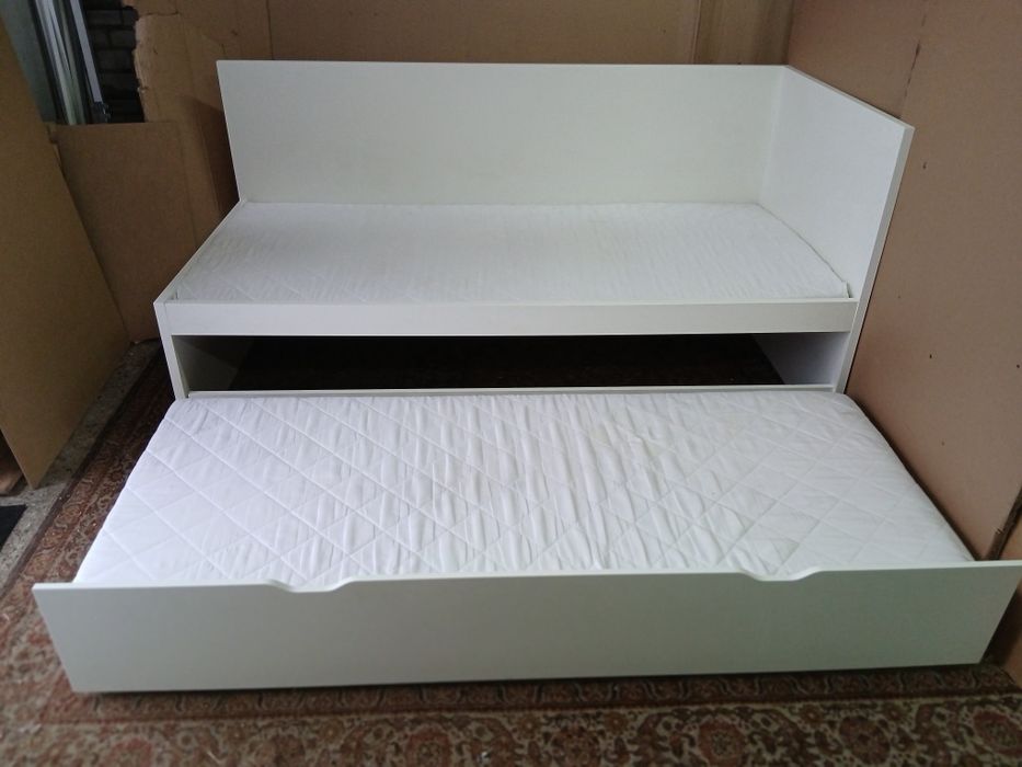 Łóżko piętrowe niskie ikea flaxa rozsuwane w dobrym stanie transport
