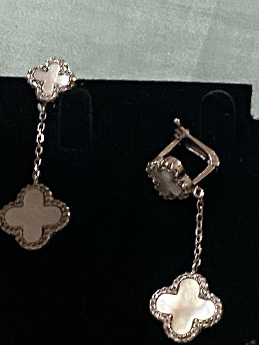 Серьги Van Cleef серебро 925