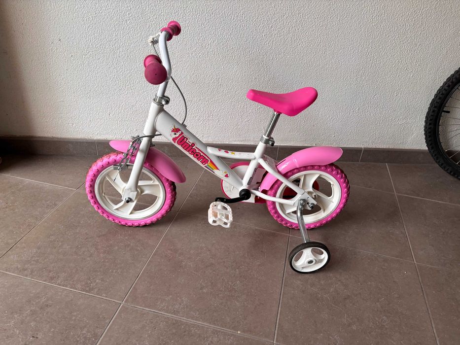 Bicicleta de Menina 14 polegadas Unicorn 3-6 anos