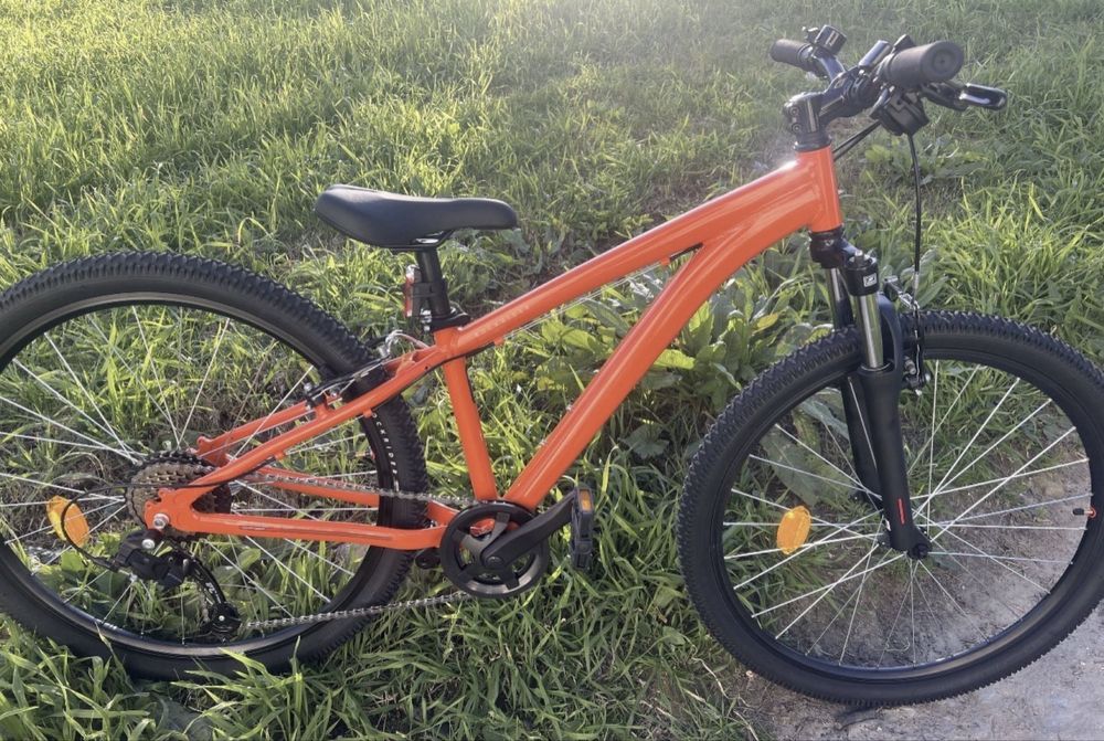 Bicicleta BTT 26" 9-12 anos, EXPL 500 Caqui Laranja