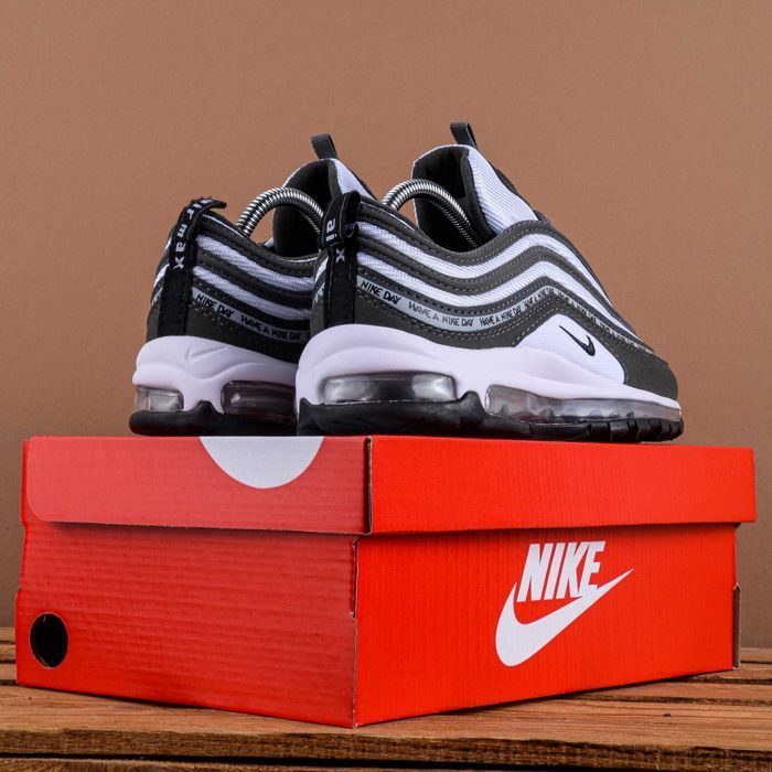 (1937) Акція! Кросівки Nike Air Max 97 сірі з білим (39 41) найк найки