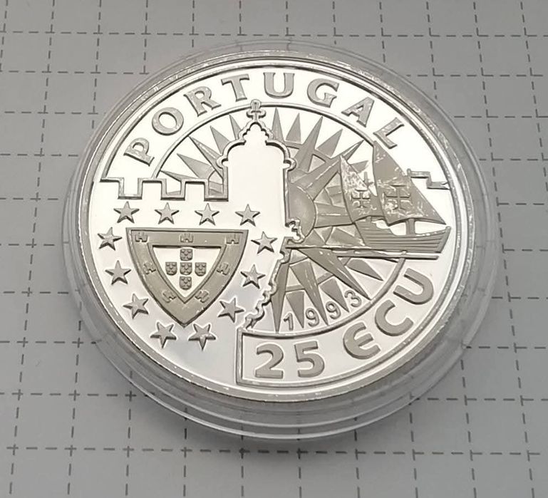Португалія 25 екю 1993р. Мореплавець Барталомеу Діаш. СРІБЛО. ПРУФ.