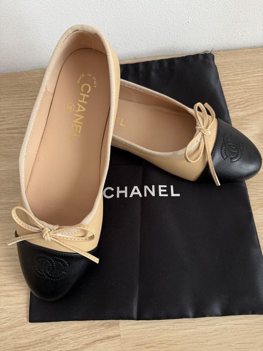 Beżowe baleriny chanel