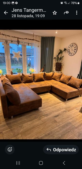 Piękny narożnik skórzany