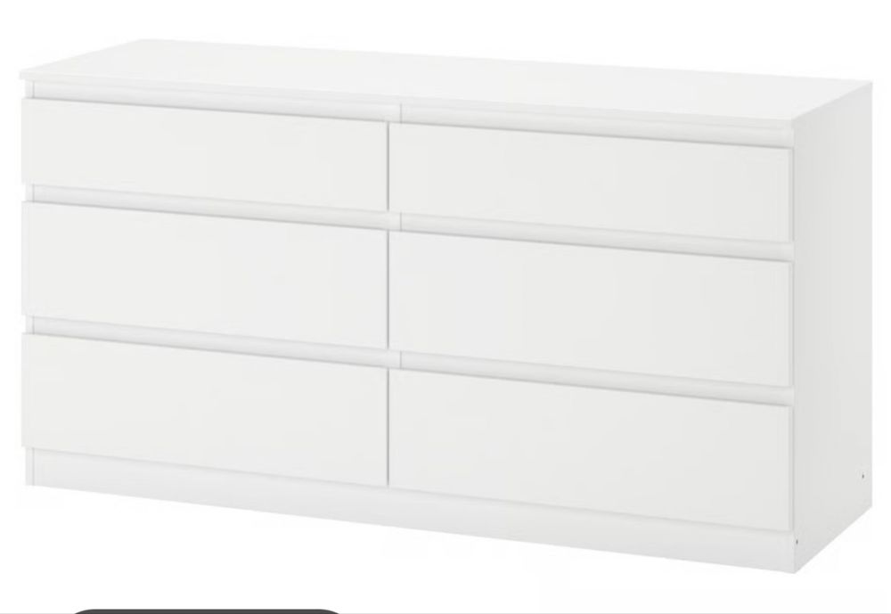 Cómoda c/6 gavetas, branco, 140x72 cm