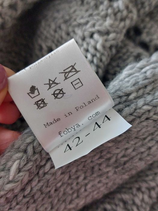 Nowy szary sweter fobya (alpaka, wełna)