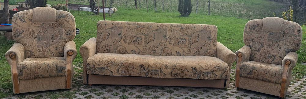 Komplet wersalka i 2 fotele