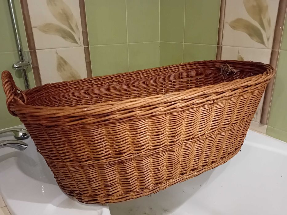 Kosz wiklinowy duży sesje foto koty zwierzaki maskotki pojemnik