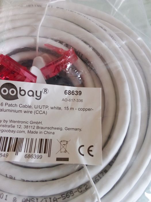 White Cat6 Network Cable, 15 Meters, New64409176437379122