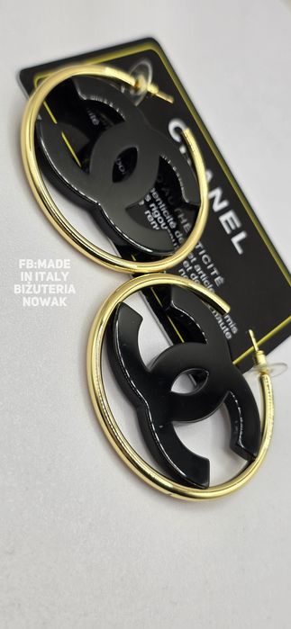 Zestaw biżuterii cc chanel bransoletka kolczyki akryl