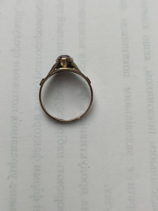 Кольцо серебро позолота с александритом