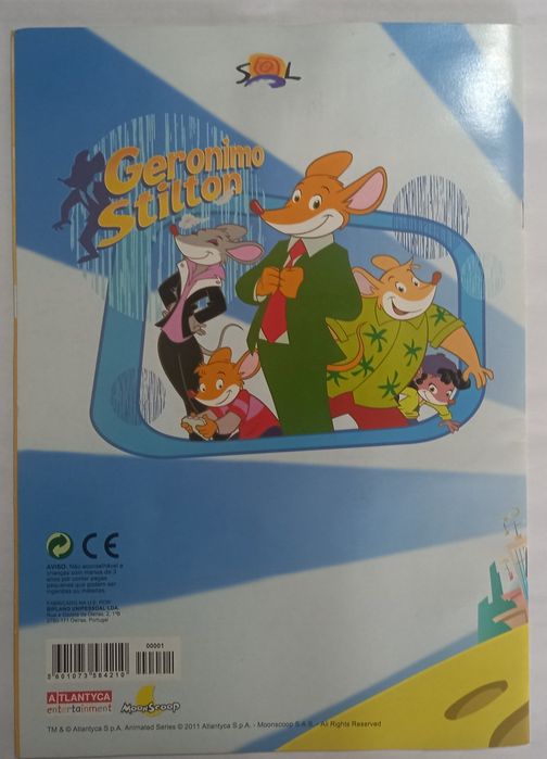 caderneta de cromos autocolantes Geronimo Stilton