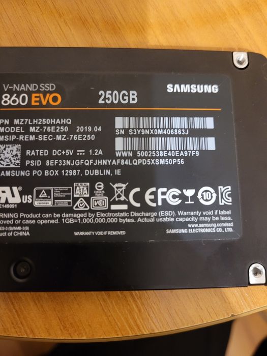 SSD Samsung 860 EVO 250 GB 2.5" SATA