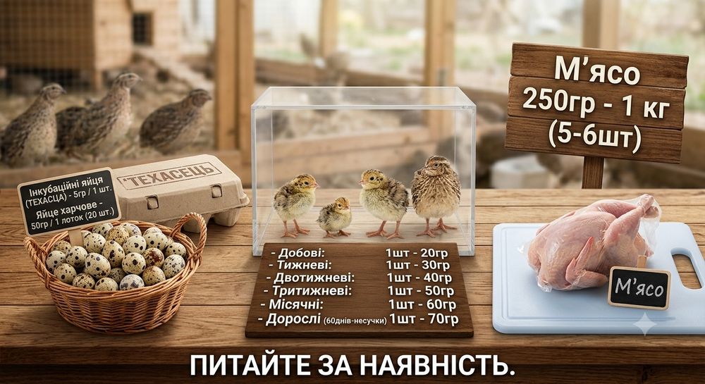 Продам Перепелів (ТЕХАСЬКИЙ перепел))