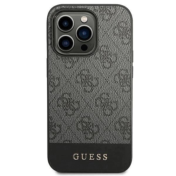 Etui Guess 4G Stripe Collection na iPhone 14 Pro Max - szare