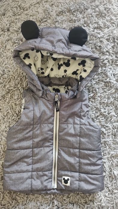 Kamizelka bezrękawnik H&M 80 Myszka Miki szara