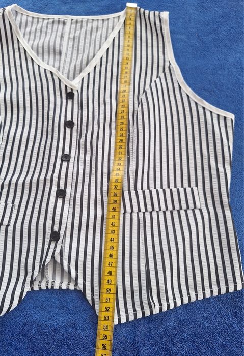 Elegancka kamizelka damska w paski biało czarne  XL