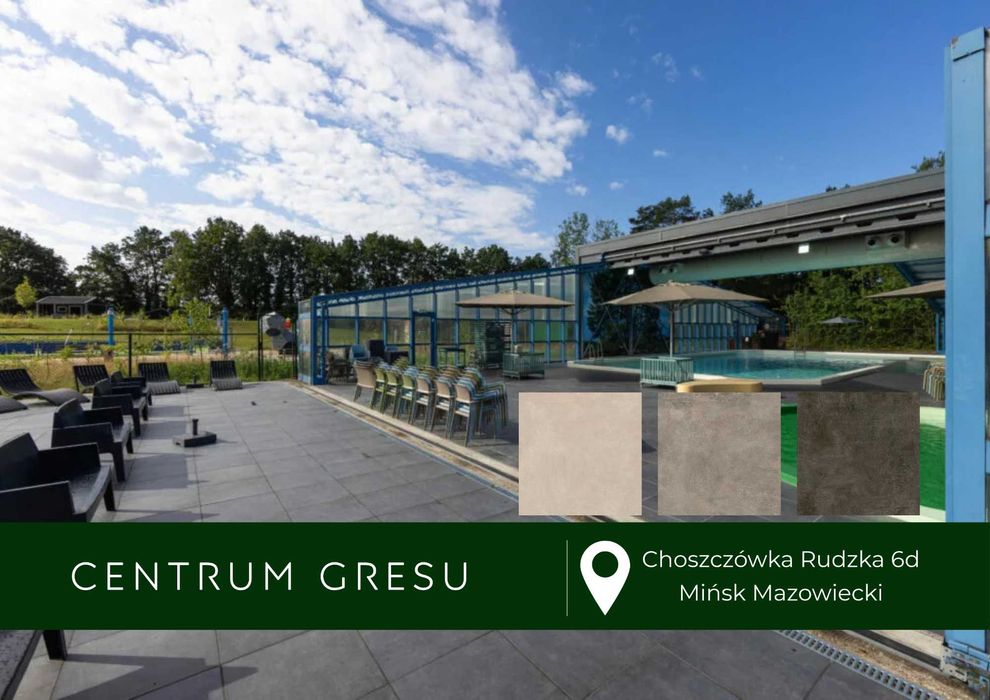 Płyty Bruk Bet PATCH-PLUS 60x60 4cm Geoceramica Beton Taras Ścieżka