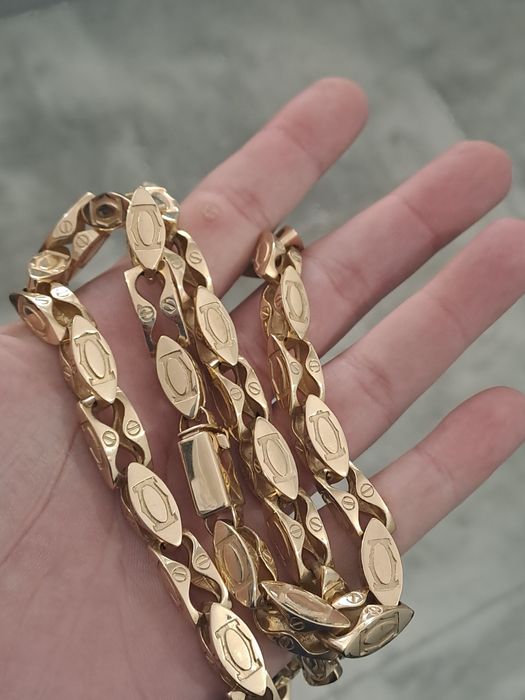 Złoty łańcuszek splot CARTIER 585
