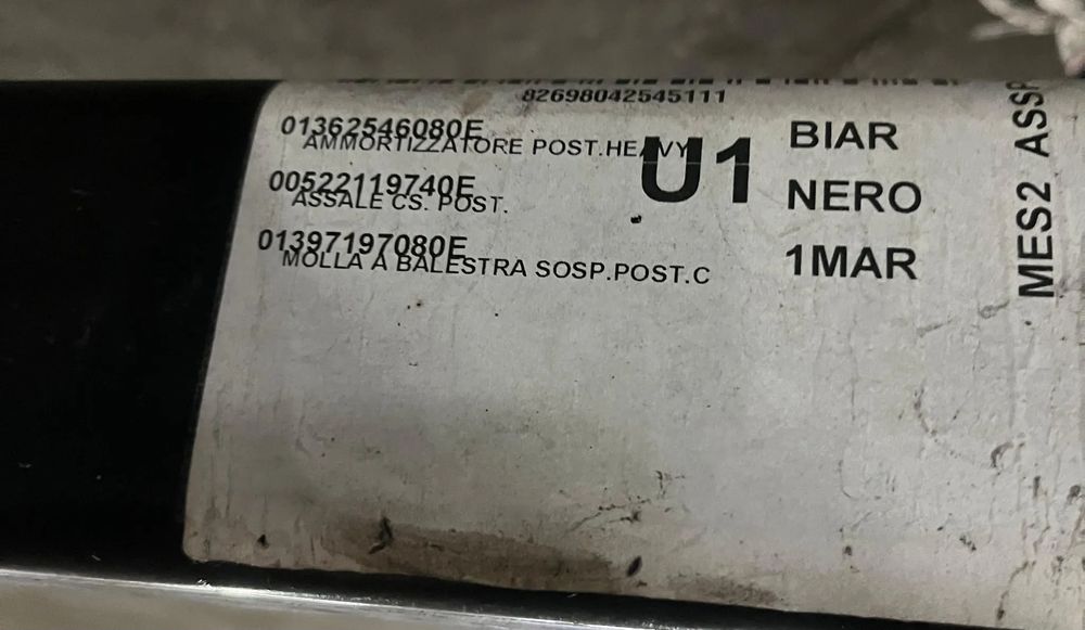Eixo Traseiro Opel Movano 2.2 HDI Ref: 01362546080E/00522119740E/01397197080E Ano 2023