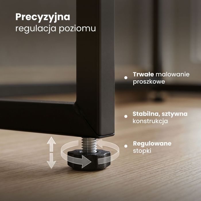 Konsola stolik loftowy MODENA 1 szuflada 80 cm Czarna Czarne nogi