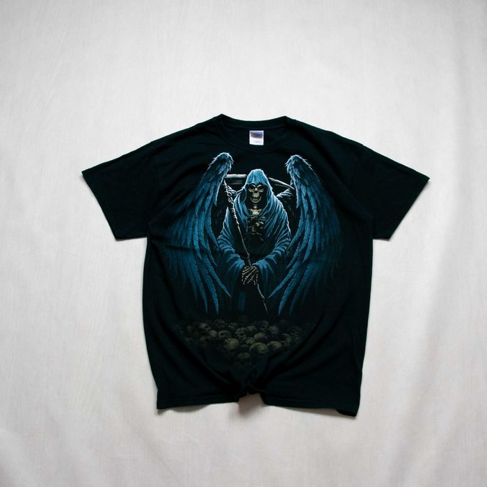 Death śmierć print t-shirt L spiral style