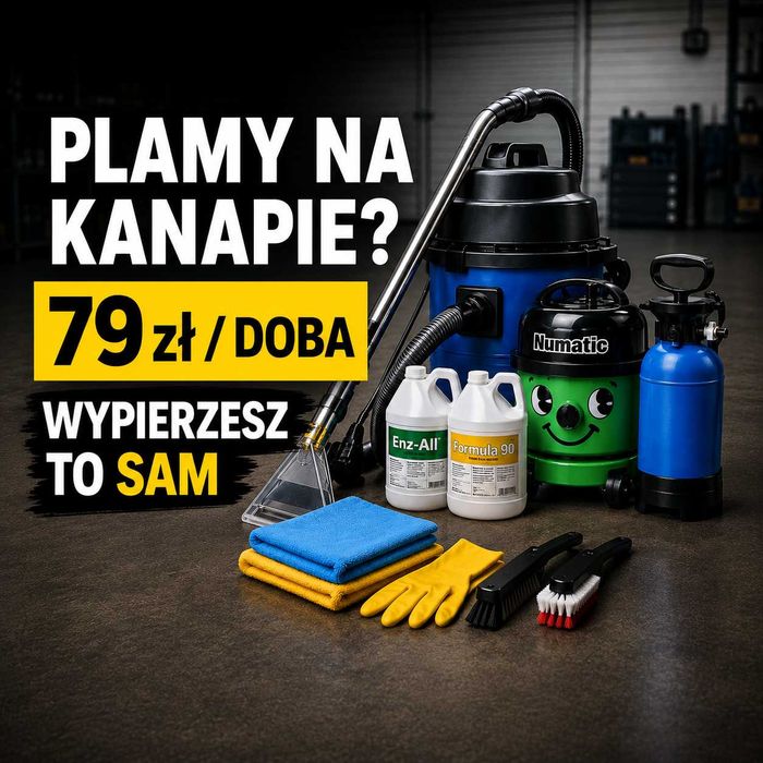 Plamy na kanapie, materacu lub w aucie? Odkurzacz piorący – 79 zł / doba